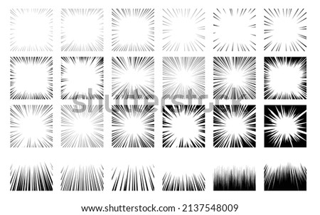 A set of vector material for cartoon-like effect lines such as black concentrated lines Royalty-Free Stock Photo #2137548009