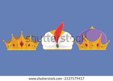 flat magus crowns collection set vector