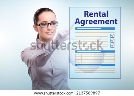Rental agreement concept with businesswoman