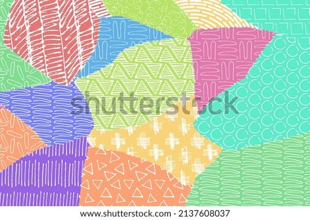 Abstract black strokes, Hand sketched Vector Pattern. Abstract background in geometric style. Abstract multicolored geometric pattern	