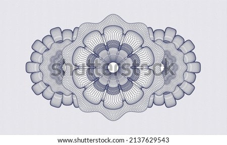 Blue money style rosette. Vector Illustration. Detailed 