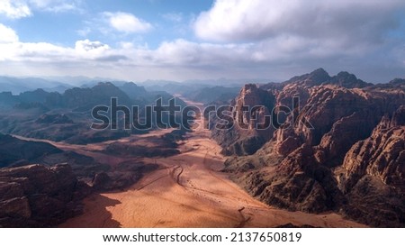 Neom desert and mountains in Saudi Arabia Royalty-Free Stock Photo #2137650819