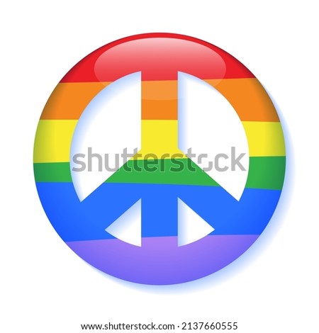 Peace Sign Symbol Pride World Earth Planet Isolated Equality LGBTQIA Concept Cartoon Vector Illustration 3d flat 