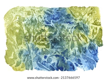 Marine blue background watercolor illustration. Gradient decorative sea