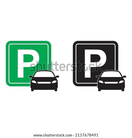 parking icon vector on white background