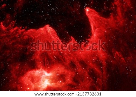 Bright red space. Elements of this image furnished by NASA. High quality photo