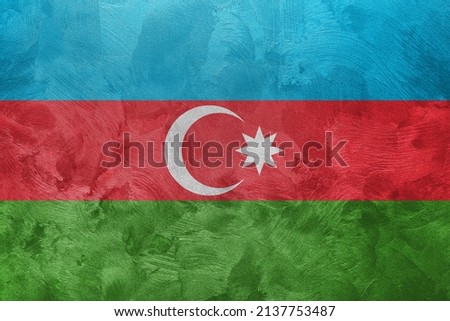 Textured photo of Republic of Azerbaijan flag.