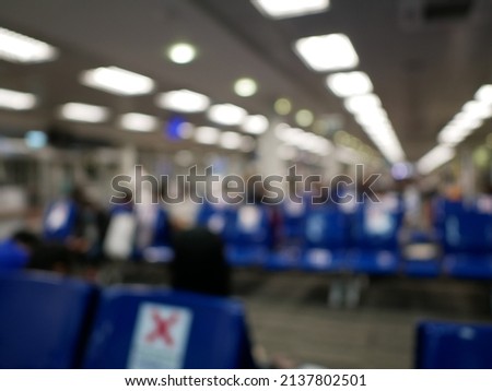 Blur focus of airport seating in thailand