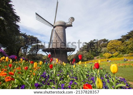 Windmill in Golden Gate Park, San Francisco Royalty-Free Stock Photo #2137828357