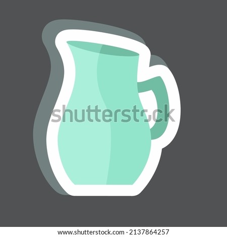 Jug of Water Sticker in trendy isolated on black background
