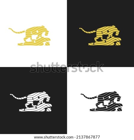 Wild tiger stripe logo illustration template