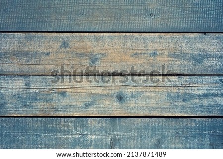 Blue wooden background. Timber texture. Rustic style wallpaper. Grunge image