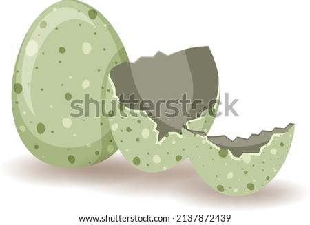 Egg shell cracking on white background illustration