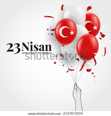 Vector Illustration of 23 April, National sovereignty and children's day
 Royalty-Free Stock Photo #2137873959