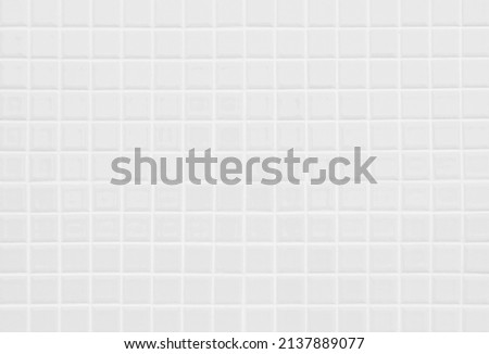 White ceramic wall and floor tile abstract background. Design geometric gray mosaic texture decoration of the bedroom. Simple seamless pattern grid for backdrop hospital wall, canteen and kitchen.