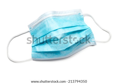 Surgical Ear-Loop Mask on White Royalty-Free Stock Photo #213794350