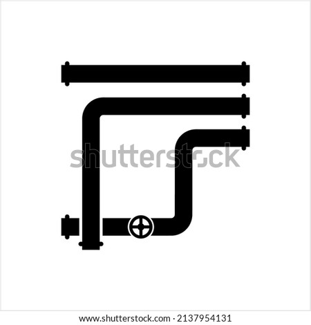 Pipe Icon, Pipe Fitting Icon, Water, Gas, Oil Pipeline, Plumbing Work Vector Art Illustration