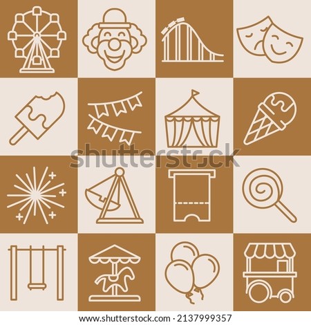 Amusement Park set icon symbol template for graphic and web design collection logo vector illustration