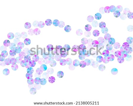 Blue spangles confetti placer vector background. Bright flickering foil particles holiday decor top view. Holiday confetti scatter lustering texture.