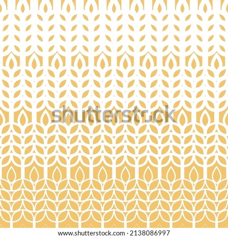 Wheat seamless pattern. Grain malt and barley, oat, rice, millet, maize, bran or corn. Beige ear background. Texture plant for design agriculture prints. Flour patern for bread. Vector illustration Royalty-Free Stock Photo #2138086997