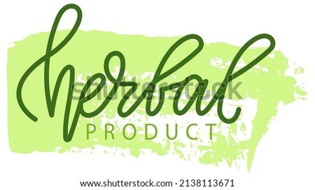 Herbal icon, package label design. Natural herbal origination ingredients products sign, stamp clip art, Tag or sticker, nature, eco-friendly, organic logo emblem. Vegan healthy food, fresh product