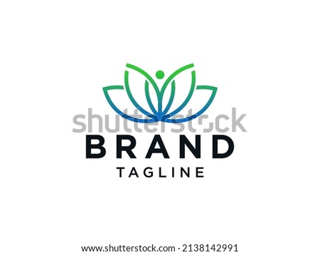 Lotus and People Yoga Wellness Logo Template Flat Vector Illustration
 Royalty-Free Stock Photo #2138142991