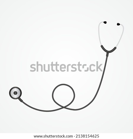 Realistic illustration of a doctor's aid stethoscope on isolated background design vector Royalty-Free Stock Photo #2138154625