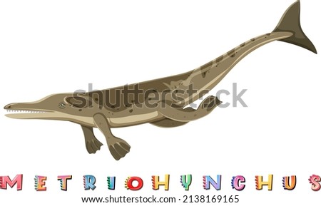 Dinosaur wordcard for metriohynchus illustration