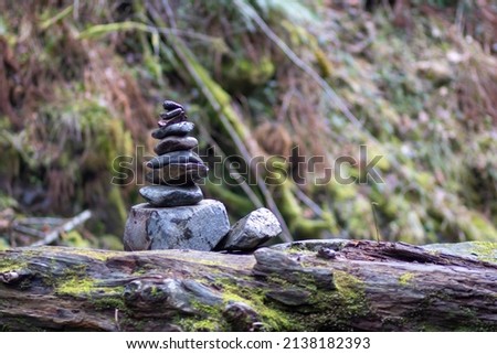 Rock stack at top of Multnomah Falls 