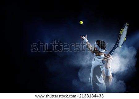 Professional tennis player . Mixed media Royalty-Free Stock Photo #2138184433