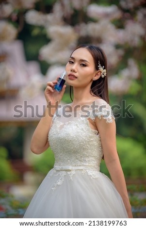 Thai girl with white dress fashion