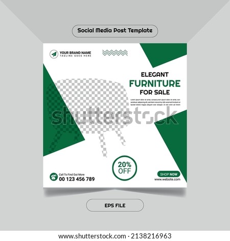 Elegant furniture social media and instagram post template