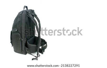 black backpack isolated on white background
