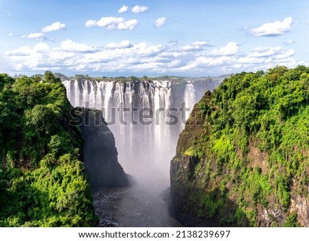 Victoria falls at high water, Zimbabwe Royalty-Free Stock Photo #2138239697