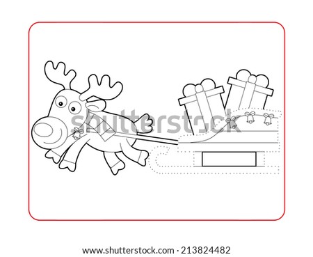 Christmas exercise - coloring page - illustration for the children