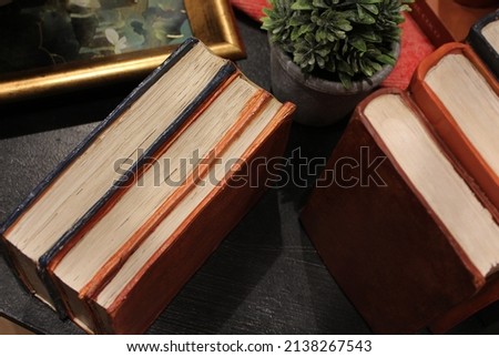 photo of decors of colored objects in the form of books used for decoration