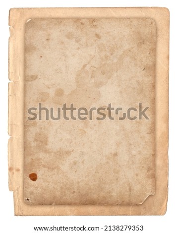 Old photo vintage texture with stains and scratches isolated on white