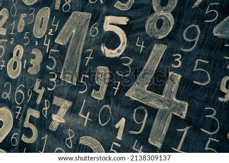 Numerology. Seamless pattern with numbers. Financial crisis concept. Business success.