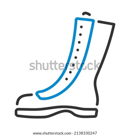 Icon Of Hiking Boot. Editable Bold Outline With Color Fill Design. Vector Illustration.