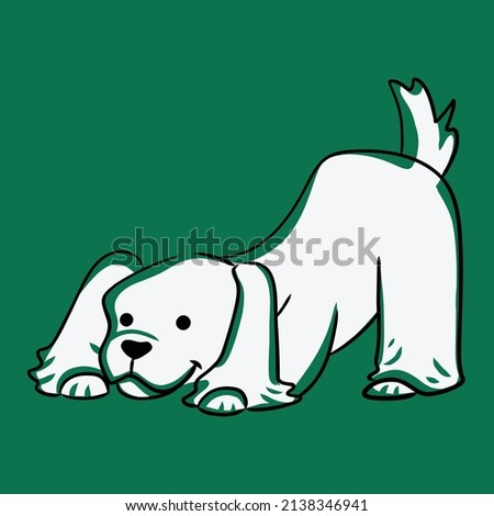 Cute Pet dachshund dog sniffing Illustration in minimal style.