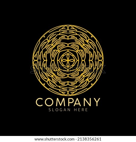 Unique Circular logo illustration. Mandala flat icons for your business. Ayurveda, spa, yoga corporate identity. Advertising or web startup zen symbol design. Moroccan tile style.