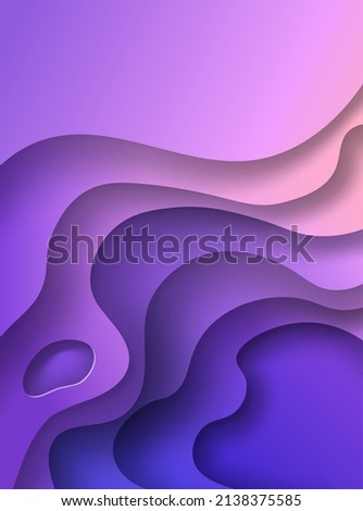 Curved flow shape background in paper cut style