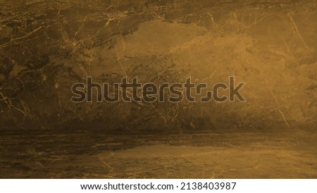abstract brown marble texture in perspective view. empty room of luxury emperado marble finishing, wall and floor, with artificial light. indoor for products displayed (focus at center of image).