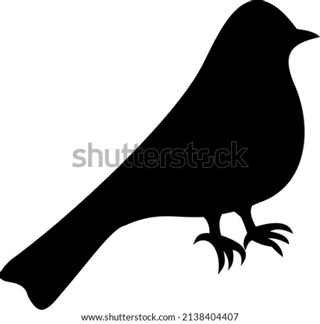 The silhouette of a black bird. Vector file.