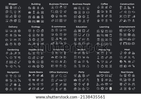 mega pack icon set symbol template for graphic and web design collection logo vector illustration
