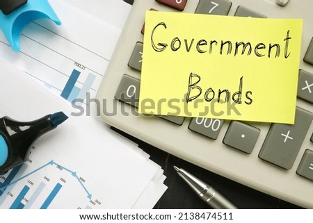 Government bonds is shown on a photo using the text