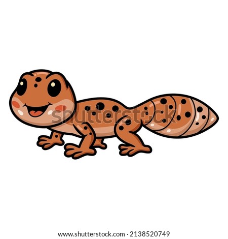 Cute leopard gecko cartoon character