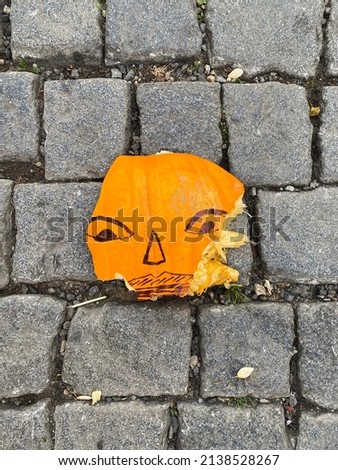 Halloween Pumpkin in Europe. Praha, CzechRepublic, October 2021. Royalty-Free Stock Photo #2138528267