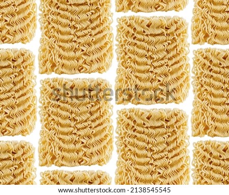 Instant noodles, seamless pattern on white backdrop. China Fast food.