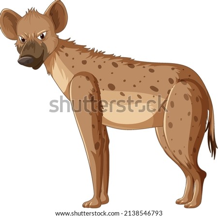 Hyena isolated on white background illustration